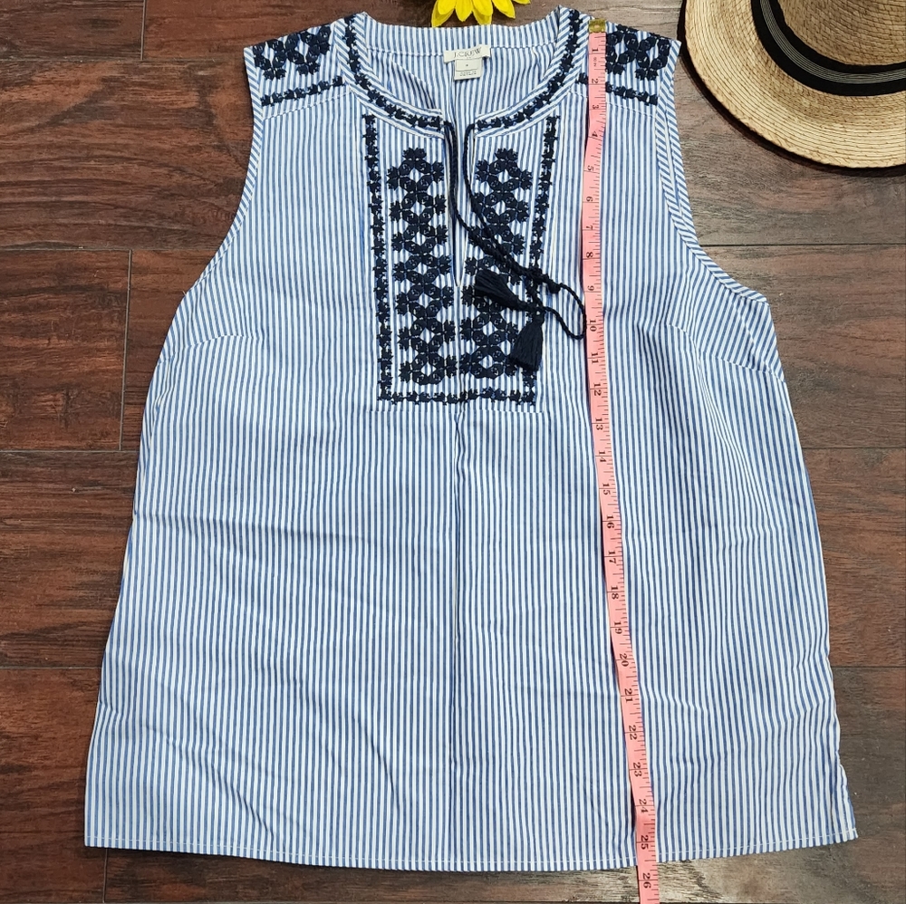 J.CREW EMBROIDERED STRIPED TANK TOP - Picture 7 of 9